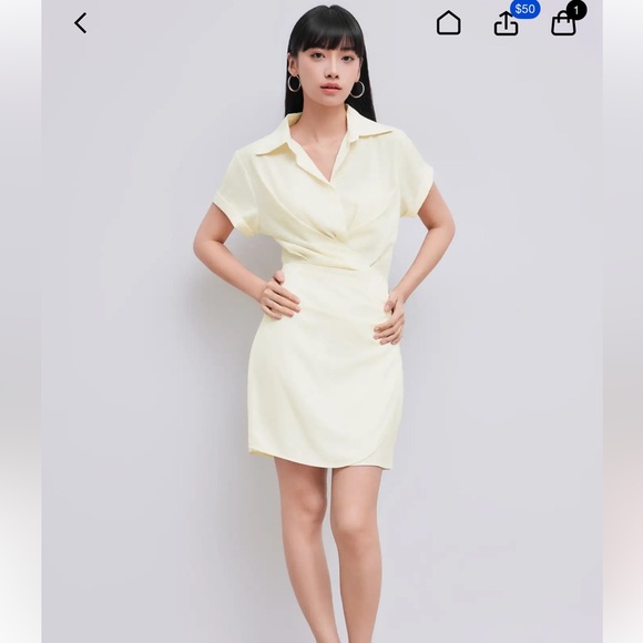 Cider Collar Wrap Buckle Mini Dress - Picture 4 of 10